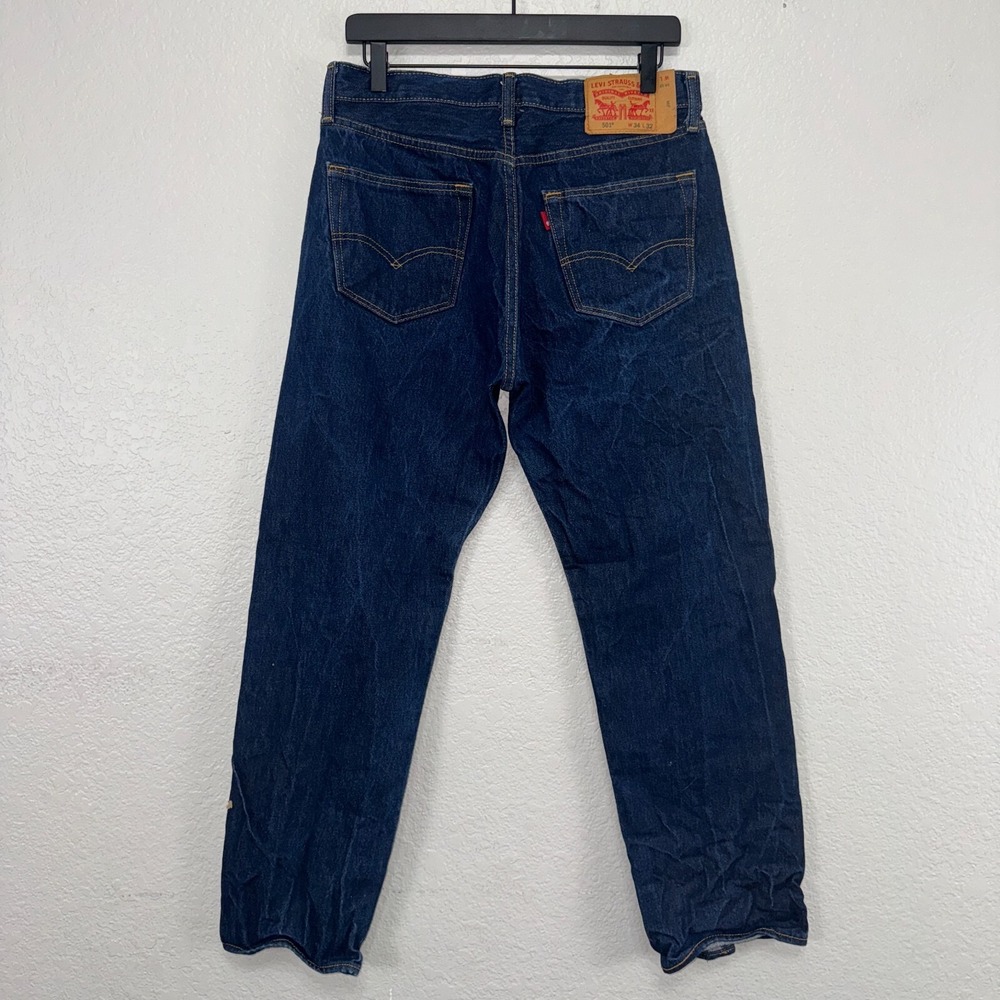 Levi's 501 Straight Jeans Men's 34x32 (fits 30x29)  Blue Denim Cotton Button-fly